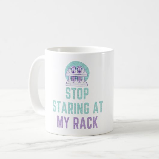 STARTEN SIE AUF MEINEN RACK - FUNNY LABRADOR TECH KAFFEETASSE (Vorderseite Links)