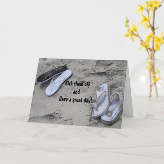 STARTEN SIE BAREFOOT UND SPASS AUF IHREM GEBURTSTA KARTE (Gelbe Blume)