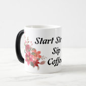 Starten Sie coole trendige Zitate für einen starke Verwandlungstasse (Vorderseite Links)