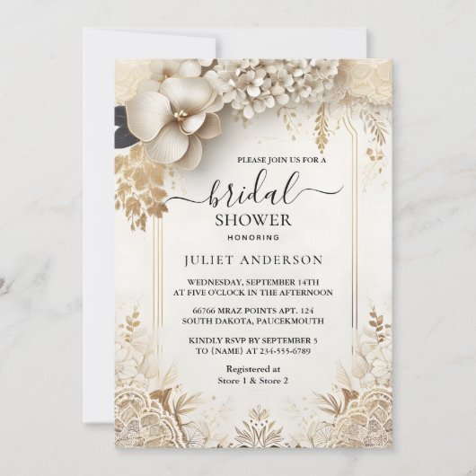 Starten Sie das formale einfache klassische Brautp Einladung (Vorderseite)