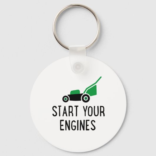 Starten Sie den Rasenmäher Ihrer Motoren Schlüsselanhänger (Vorderseite)