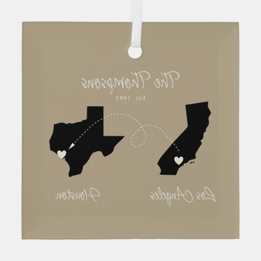 Starten Sie den Staat Family Move Ornament Aus Glas (Rückseite)