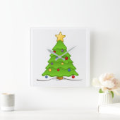 **STARTEN SIE DEN URLAUB-BAUM** SQUARE WALL-CLOCK QUADRATISCHE WANDUHR (Zuhause)