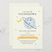 Starten Sie die Countdown-Baby-Dusche des Weltraum Einladung (Vorne/Hinten)