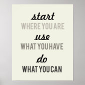 Starten Sie dort, wo Sie die motivierend Funktione Poster (Vorne)