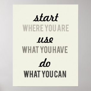 Starten Sie dort, wo Sie die motivierend Funktione Poster