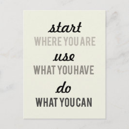 Starten Sie dort, wo Sie Motivierend sind Postkarte