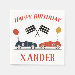 Starten Sie Ihre Motor Race Car Geburtstagsparty j Serviette