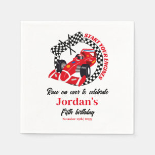 Starten Sie Ihren Motor Red Race Car jedes Alter G Serviette
