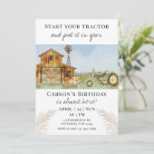 Starten Sie Ihren Traktor  Einladung (Stehend Vorderseite)