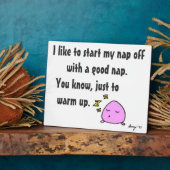 'Starten Sie mein Nickerchen mit einem guten Nicke Fotoplatte (Seite)