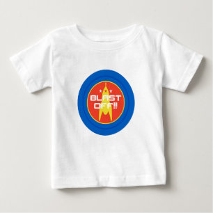 Starten Sie weg!! Retro Science Fiction-Raum Baby T-shirt