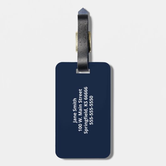 Starter Blue Classic Monogram Gepäcktag Gepäckanhänger (Rückseite vertikal)