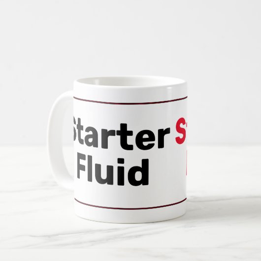 Starter Fluid Coffee Tasse (Vorderseite Links)