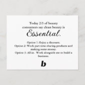 Starter Sets Postcard Beautycounter Ankündigungspostkarte (Rückseite)