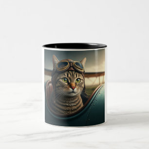 Starterfertig: Eine zielgerichtete Pilot Cat-Tasse Zweifarbige Tasse