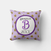 Startermonogramm - anfänglicher Lila Dekorwahren Kissen (Vorderseite)