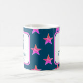 Startermonogramm Initial Pink Blue Colorful Kaffeetasse (Mittel)