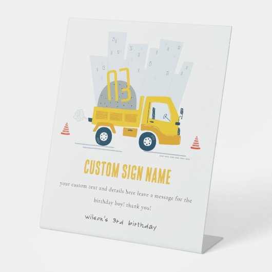 Starterpartei für den Oberwagen-Baufahrzeug Sockelschild (Vorderseite)