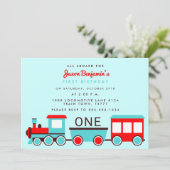 Starterparty Rot und Blau Einladung (Stehend Vorderseite)