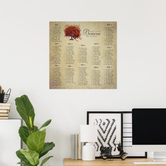 Startet bei $13.20 Seating Chart 12 Tische Poster (Heimbüro)