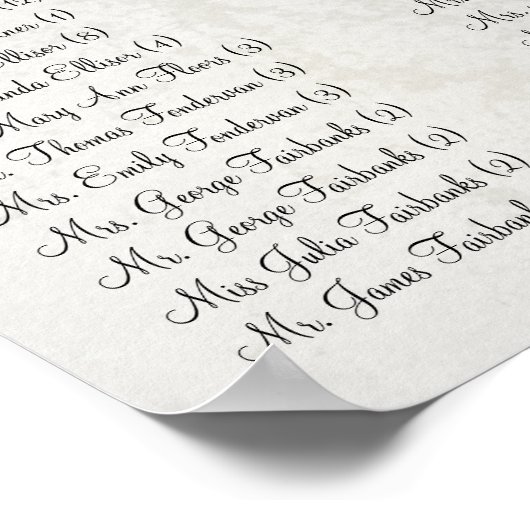 Startet bei $13.20 Seating Chart 12 Tische Poster (Ecke)