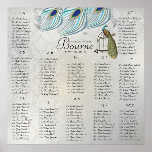 Startet bei $13.20 Seating Chart 12 Tische Poster (Vorne)