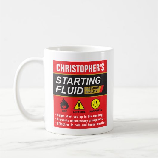 Starting Fluid Personalized Parody Kaffeetasse (Links)