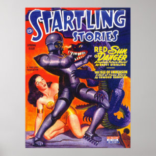 STARTLING STORIES Vintage Pulp Magazine Cover Art Poster