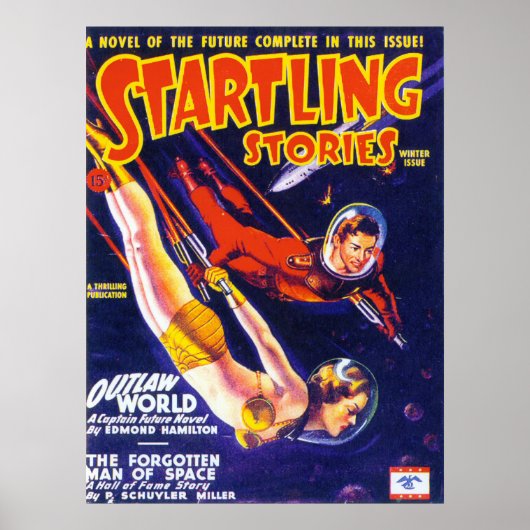 STARTLING STORIES Vintage Pulp Magazine Cover Art Poster (Vorne)