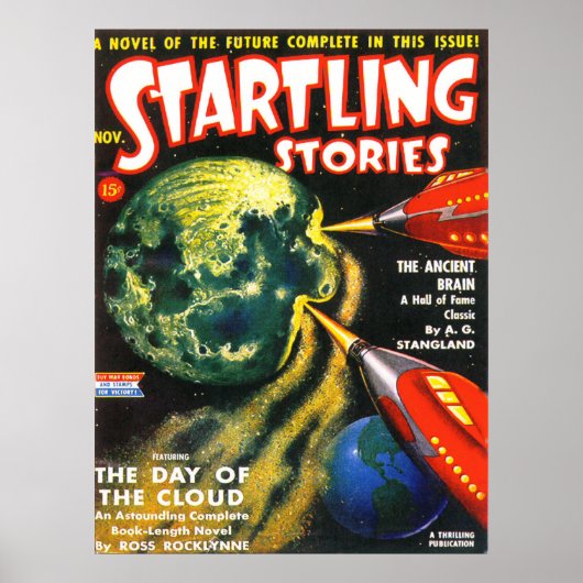 STARTLING STORIES Vintage Pulp Magazine Cover Art Poster (Vorne)