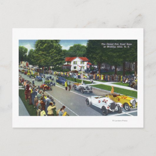 Startlinie beim Grand Prix Auto Race Postkarte (Vorderseite)