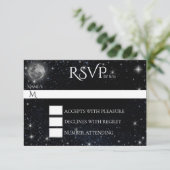 Startnacht mit Moon-RSVP-Karte RSVP Karte (Stehend Vorderseite)