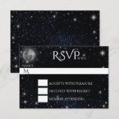 Startnacht mit Moon-RSVP-Karte RSVP Karte (Vorne/Hinten)