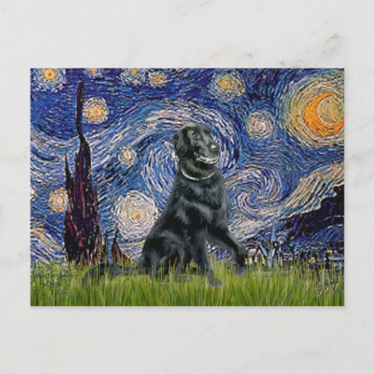 Startnähe - flach überzogener Retriever 2 Postkarte (Vorderseite)