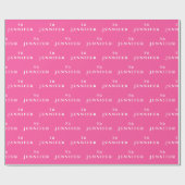 Startname Hot Pink Modernes Muster Geschenkpapier (Flach)