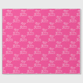 Startname Hot Pink Modernes Muster Geschenkpapier (Flach)