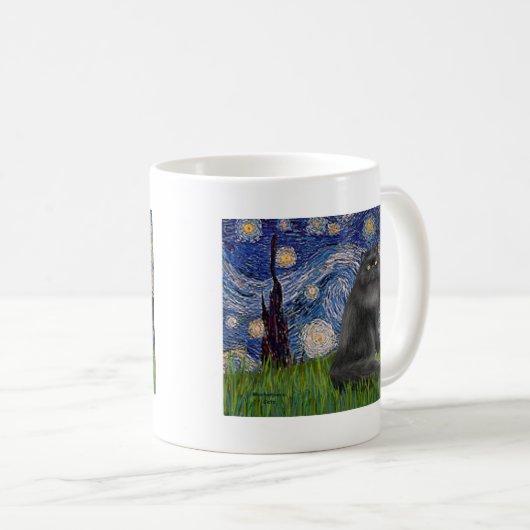 Startnight - Black Persian Cat Kaffeetasse (VorderseiteRechts)