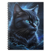 Startnight Blue Black Cat Splash Art Notizblock (Vorderseite)