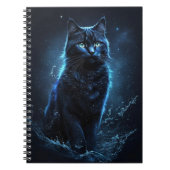 Startnight Blue Black Cat Splash Art Notizblock (Vorderseite)