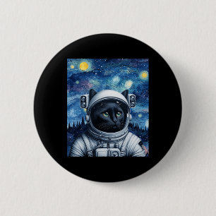 Startnight Kosmic Cat Astronaut Art Button