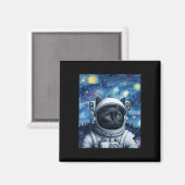 Startnight Kosmic Cat Astronaut Art Magnet (Vorderseite/Rückseite)
