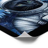 Startnight Kosmic Cat Astronaut Art Poster (Ecke)