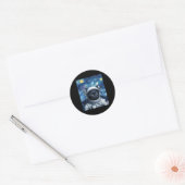 Startnight Kosmic Cat Astronaut Art Runder Aufkleber (Umschlag)