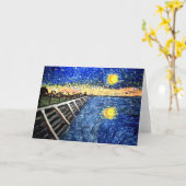 Startnight Lake Front Note Card Karte (Gelbe Blume)
