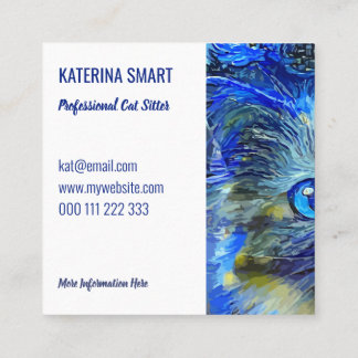 Startnight Niedlich Pet Cat Portrait Template Squa Quadratische Visitenkarte