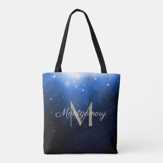 Startnight Sky, Gold Vine Blume Monogramm/Name Tasche (Rückseite)