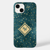 Startnight Space Design mit Gold Monogram Case-Mate iPhone Hülle (Rückseite)