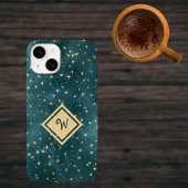 Startnight Space Design mit Gold Monogram iPhone Hülle