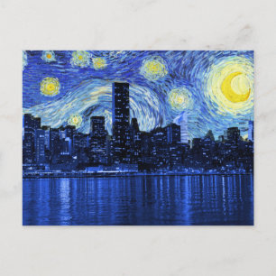 Startnight über New York City Postkarte